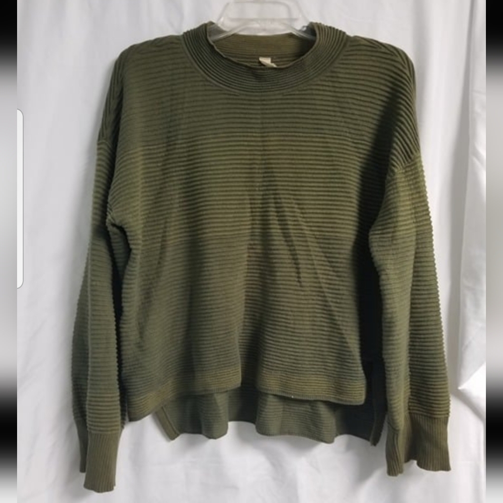 Womens Sage Green DAILY PRACTICE Rib Knit Sweater Size S